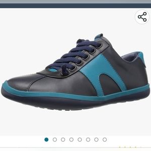 Authentic Camper Men's Leather Sneakers. Black/Blue. Size 9 US.